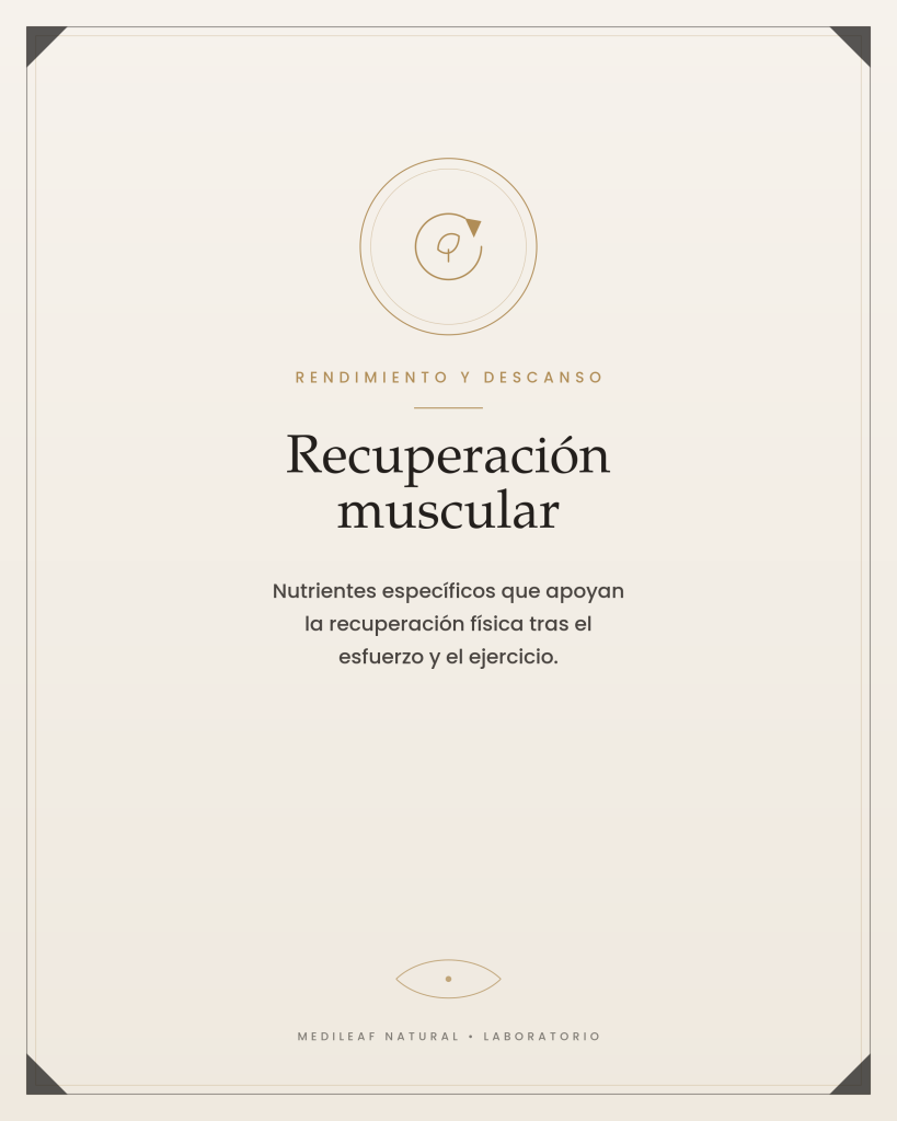Recuperación muscular con suplementos naturales MediLeaf